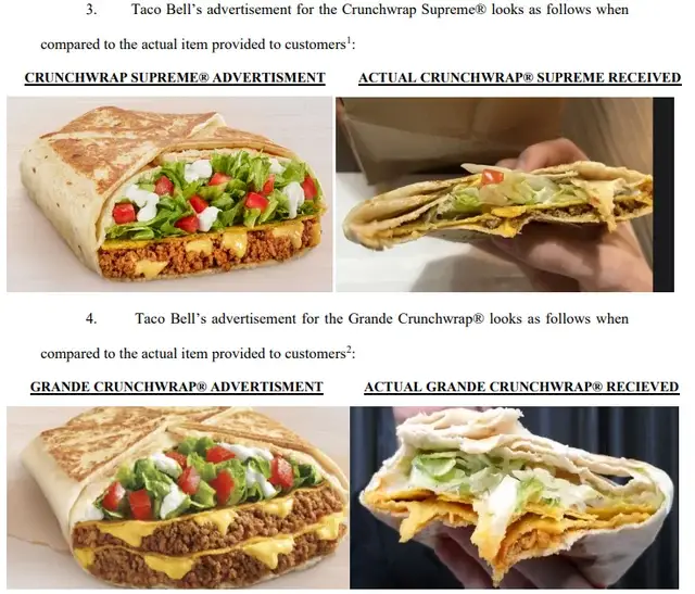 Taco Bell for false advertising