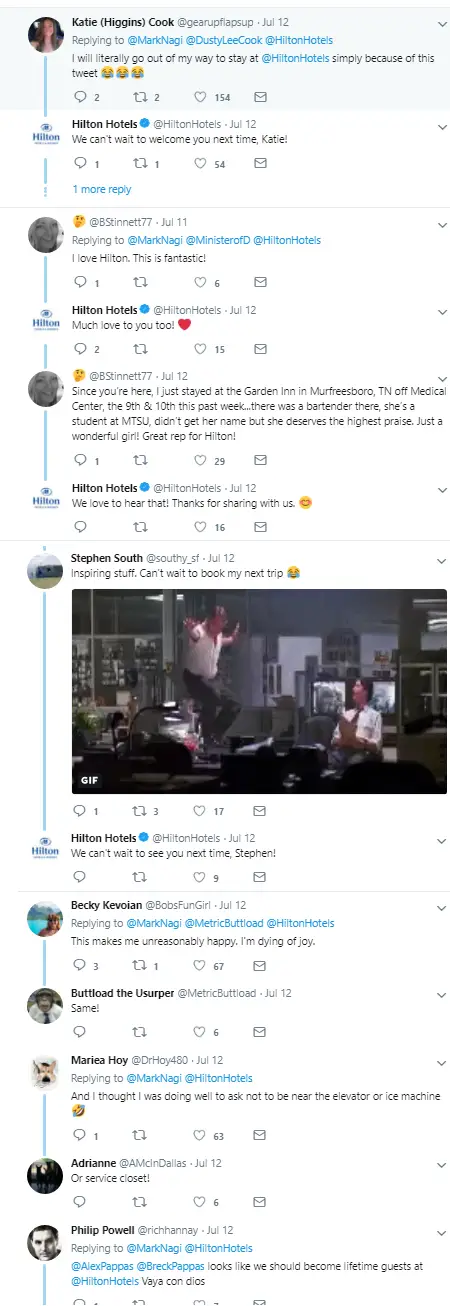 Hilton Hotel's "Point Break" reactions 